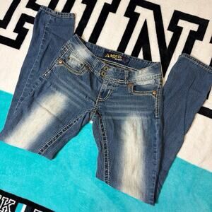 Y2k Angels Ultra Low Rise Straight Leg Jeans